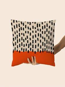 1pc Striped Print Pattern Pillow Cover - 17.7*17.7 Inches Soft Plush Pillow Sham, Single-Sided Print, Zipper Closure - Great For Sofa And Home Decor - No Embroidery (Pillow Insert Not Included) - Multicolor - View 6