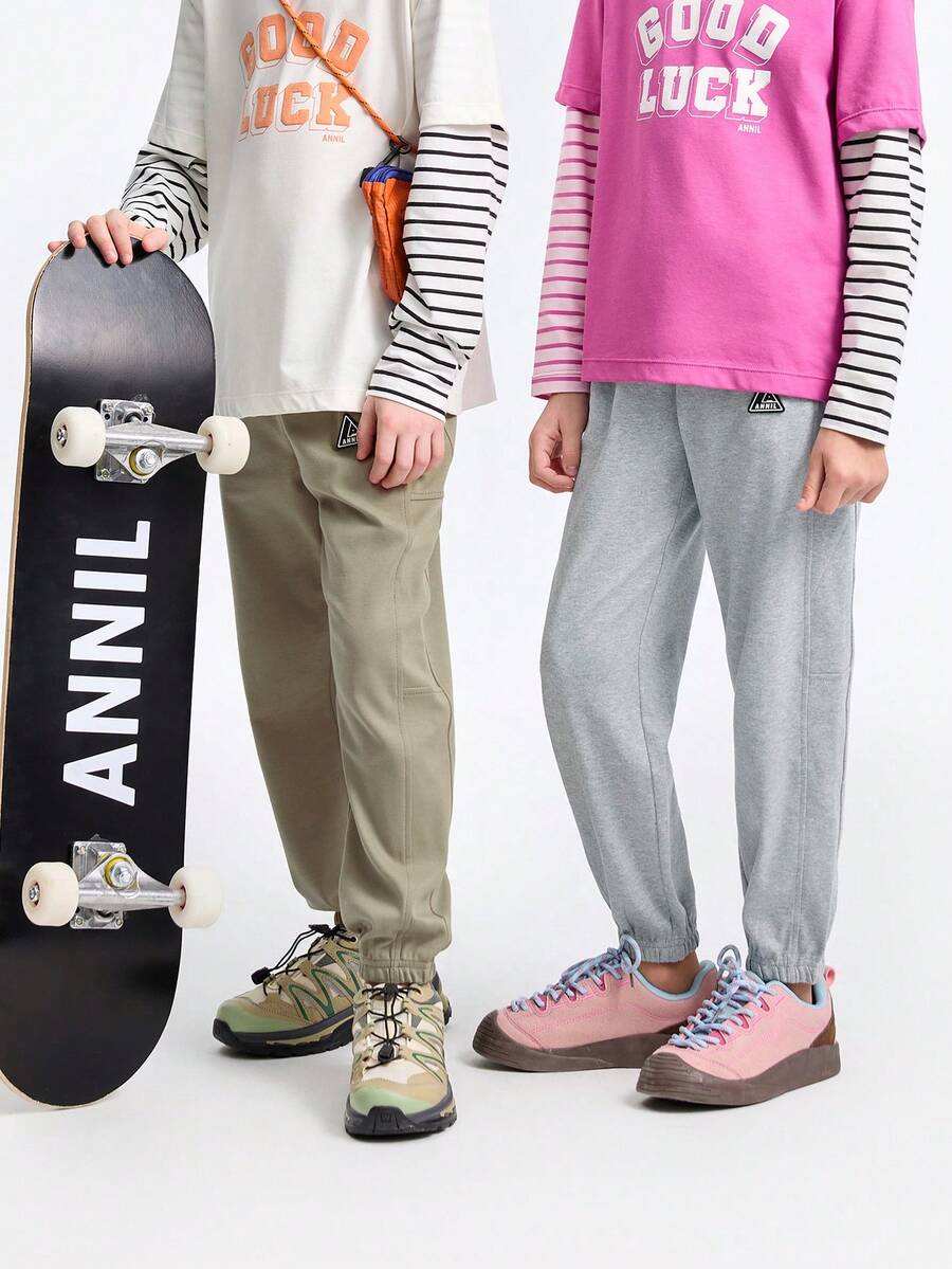 Annil 童装, 女童, 男童, 儿童服装, 款式, 针织长裤, 秋季 - 綠色 - 查看 1