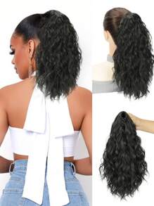 Ponytail Extension, 20 Inch Short Claw Clip Ponytail Extension, Wavy Curly Claw Clip In Ponytail Hair Extensions, Natural Fake Ponytail Synthetic Hairpiece For Women Daily