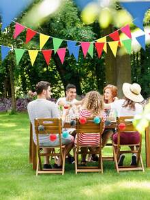 164ft/50m Colorful Triangular Banners And Banners, Reusable Nylon Fabric Banners With 100 Triangles, Suitable For Baby Shower Decoration, Indoor And Outdoor Banner Decoration. - Color - View 3