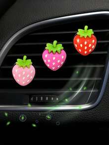 1件装汽车出风口装饰可爱草莓汽车空调装饰