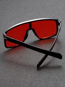 1 pieza Gafas de moda con marco grande y sin montura, con remaches, lentes sin marco, adecuadas para ciclismo, deportes, viajes, senderismo