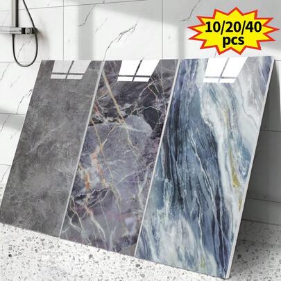 10/20/40片装仿大理石瓷砖墙板，加厚防水防潮大理石墙贴，家用铝塑复合墙面装饰，适用于客厅、厨房、办公室、浴室墙面装饰