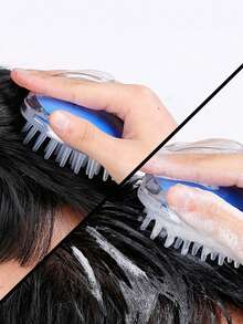 美容工具洗发按摩刷，硅胶头发清洁头皮放松按摩刷 - 彩色 - 查看 3