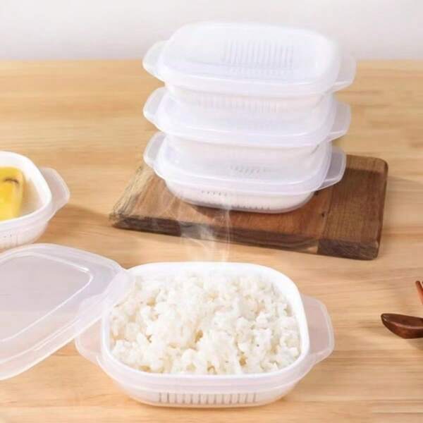 [1 Pack] Rice Heating Box Can Be Microwaved Food Heating Lunch Box Food Separate Frozen Box Freshness Preservation Box