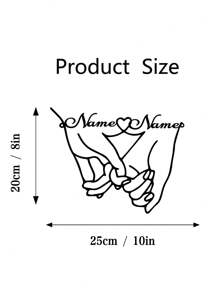 قطعة واحدة من لوحة الجدار المعدنية القابلة للتخصيص بتصميم يد بيد، ديكور جداري لفن الأزواج رمز للحب، مناسب لعيد الحب، الأزواج، حفلات الزفاف؛ قابل للتخصيص بأسماء الزوجين، مصنوع من معدن مقاوم للماء، 30سم* 23.7سم أو 40سم* 31.5سم، لا يحتاج إلى طاقة، ديكور قابل للنزع السهل التركيب، هدية لصديق/صديقة فريدة، هدايا مثالية لها لابنه ابنته، طلاب المدارس، الأطفال للذكرى السنوية، للأعياد المدرسية، المكتب، المنزل