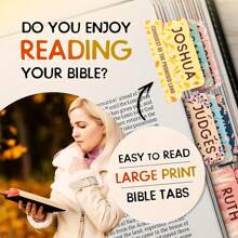 Bible Tabs Pastel Bloom - Soul Nourishing Book Summaries - 66 Peel-And-Stick Laminated Bible Tabs Large Print,Books Of The Bible Tabs For Women Study Bible, Bible Book Tabs,School Supplies,Back To School
