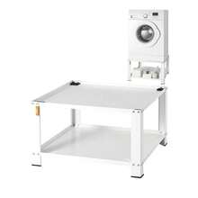 Heavy Duty Laundry Pedestal With Storage Shelf Washer And Dryer Base Stand Platform Universal Fit 299kg Capacity Steel Multi-Functional Base For Washing Machine - White - View 1