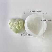 4pcs Heart Shaped Silicone Molds - Multifunctional Love Theme Wedding Candle, Soap Making And DIY Molds With Elegant Bow Rose Pattern, Easy Demold - Multicolor - View 14