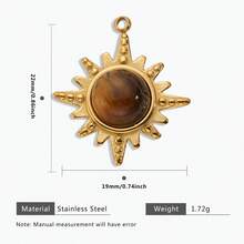 1pc Casual 304 Stainless Steel 18k Gold Plated Dragonfly Sun Cross Evil Eye Pendants DIY Jewelry Making Supplies For Women,Suit Party And Daily Life Wear - Pendant - View 6
