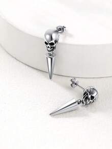 1 Pair Of Classic Skull Conical Design, Suitable For Both Men And Women To Wear On Halloween - Hypoallergenic Earneedles, Durable And Long-Lasting, A Unique Gift For Friends And Family, Valentine's Day Gift, A Gift For Him - skeleton - View 11