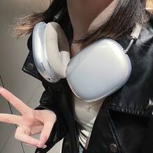 Soft Anti-Scratch Transparent Cover For AirPods Max TPU Wireless Shockproof Headphones Case Protective Sleeve Protector - Transparent Powder - View 2