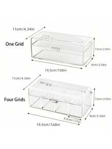 1 pièce Boîte de rangement de maquillage transparente, support en plastique pour pinceaux de maquillage, boîte de rangement de bureau anti-poussière, convient pour les rouges à lèvres, les ombres à paupières, les pinceaux, les houppettes - Léger, sans électricité nécessaire. Décoration de salle de bain, organisateur de salle de bain, organisateur de maquillage d'été, retour à l'école