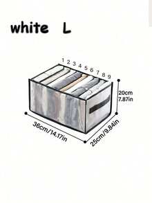 1 pieza Caja organizadora de armario grande, Caja de almacenamiento de estilo de gabinete de 7 rejillas, Organizador de armario tipo cajón lavable, Bolsa de almacenamiento para doblar ropa interior, Almacenamiento y organización para el dormitorio, Camiseta blanca de mujer, Pantalones negros de mujer, Ropa de invierno de mujer, Vestido, Ropa de invierno de mujer, Vestido elegante de mujer, Camisa blanca de manga larga de mujer, Mono blanco de mujer, Vestido de primavera de mujer, Atuendo de primavera de mujer, Primavera, Ropa de primavera, Estilo minimalista, Parte superior de verano - Multicolor - Ver 11