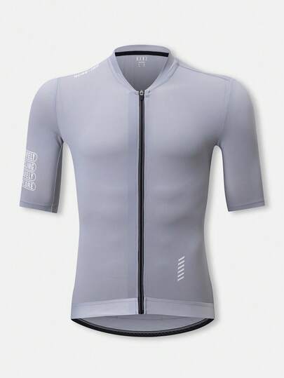 HISERWA Men's Quick-Dry Breathable Cycling Jersey - Tight-Fit Short Sleeve MTB/Road Bike Shirt With Contrast Color Design, Moisture-Wicking Fabric & Pockets For Spring/Summer/Fall, Outdoor Sports Wear, Sporty Style, Durable Sportswear, Athletic Top, Outdoor Enthusiasts