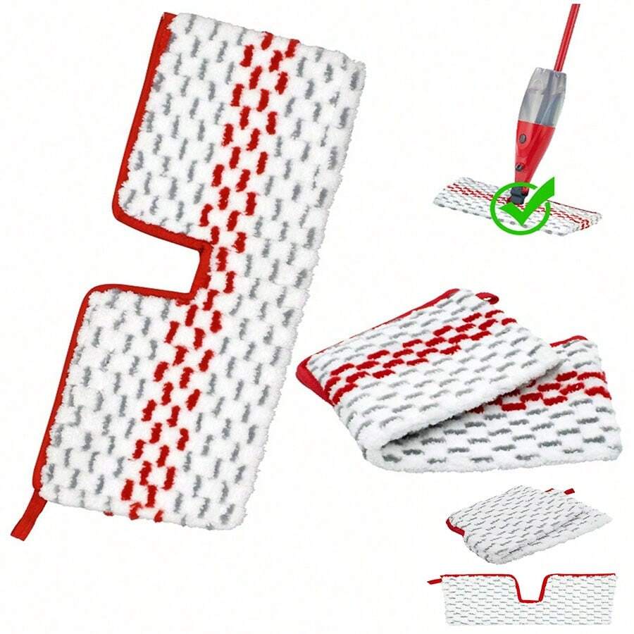 1pc/2pcs/4pcs/8pcs Compatible /O-Cedar ProMist MAX Steam Mop Pads, Fit For ProMist MAX Mop Heads, Replaceable  Ultra Microfiber Mop Pads - Red - View 1
