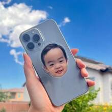 カスタムフェイス電話グリップホルダー、ペット犬猫電話スタンド、ベビーフェイス、カスタム電話グリップ、電話ホルダー、iPhone - マルチカラー - チェックする 9