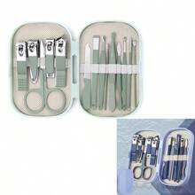 1 Set Of 14-Pcs Modern Stainless Steel Nail & Foot Care Tool Kit, Including Nail Clippers And Grooming Tools, With Portable Storage Case - Unisex Manicure Set, Fragrance-Free, No Electricity Or Battery Required