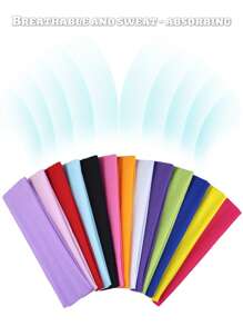 Bandeau de sport extérieur, bandeau absorbant la sueur pour le fitness et la course, casual, simple, , à haute élasticité et respirant, bandeau de couleur bonbon, bandeau de yoga absorbant la sueur, bandeau turban