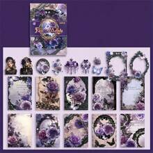 Rose Story Vintage Dark Gothic Scrapbooking Material Pack,School Supplies,Back To School