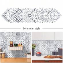 20 Peças/Conjunto 20 x 20 cm Adesivos à prova de óleo de estilo Mandala cinza e branco para cozinha, Adesivos à prova d'água autocolantes para azulejos de fogão com canto flexível, Decoração com padrão geométrico para decoração de sala, decoração de casa, decoração de sala de estar, papel de parede, decoração de cozinha, arte de parede, acessórios de cozinha, itens de cozinha, decoração de parede, adesivos de parede, adesivo de parede
