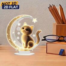 1 Stück 2D Acryl Katzen Figur, nicht elektrische Heim-/Bürodekoration, charmante Acryl Katzen Tischaufstellung, geeignet für Schlafzimmer, Büro, Wohnzimmer, perfektes Geschenk für Freunde
