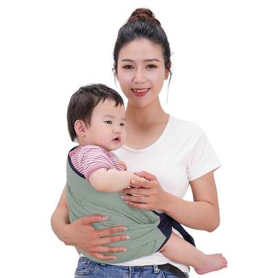 这是一款简单、两用、透气、多功能的神奇抱宝宝工具。它是一款新生儿横向前抱装置