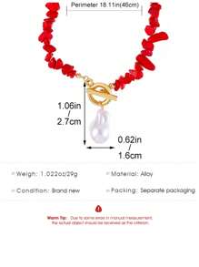 Niche Design Sense, Crushed Stone Beaded Necklace, Versatile For Women, Baroque Pearl Pendant, Collarbone Chain Accessory