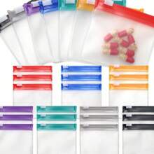 14pcs Zipper Pill Bag, Reusable Pill Bag, Medicine Bag, Portable Pill Bag, Self Sealing Travel Pill Bag With Sliding Lock, Used For Storing Pills
