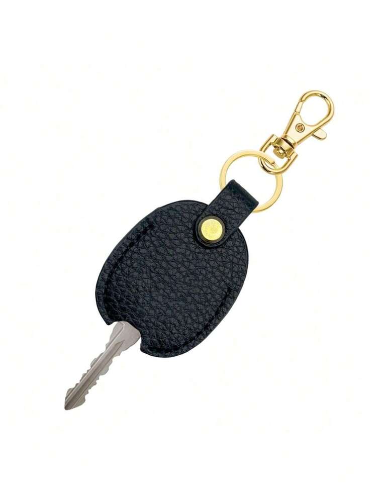 Luxury Faux Leather Keychain Case, Litchi Texture Key Protector Cover, Oval-Shaped, With Edge Paint Detail, For Wedding, Bridal Shower, Birthday, Bar/Bat, Tailgating, Christmas, Halloween, Easter, Thanksgiving, Valentine's Day - Multicolor - View 8