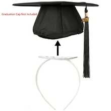GIURKUU 1pc/2pcs Sturdy Anti-Slip Graduation Cap Elastic Headband, Suitable For Students And Ladies, Black, Best Birthday Gift (Graduation Cap Not Included) - Multicolor - View 13