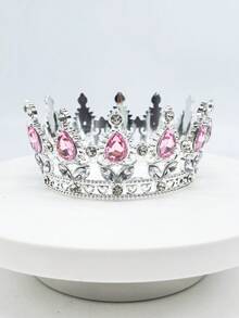 1pc Shiny Metallic Zinc Alloy Crown, Ladies Tiara Decor, Suitable For Birthday, Wedding, Valentine's Day, Bachelorette Party, Party Decoration, Birthday Gift, Wedding Gift, Christmas Gift Costume Crown Hair Garland Headpiece, Tiara Crown