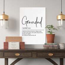 Grandad Definition Wall Art Grandad Gift Grandad Print Grandad Birthday Gift Gift Poster Canvas Wall Art For Bedroom Decor Bar Office Room Decor Gift - Beige - View 5