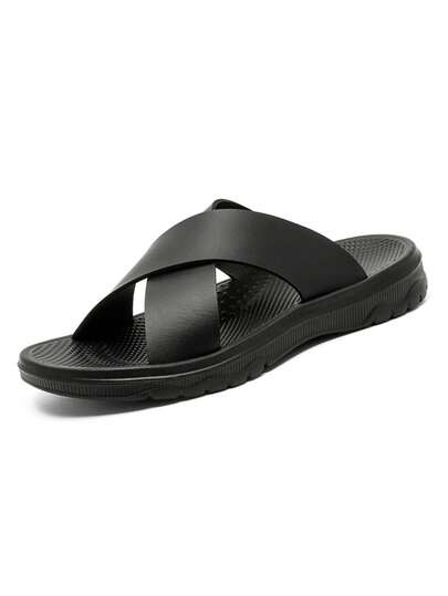 Men's Fashion High-Quality Breathable Sandals, Thick Sole Anti-Slip Criss-Cross Strap Summer Outdoor Beach Slippers