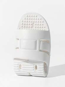 Pantuflas de viaje plegables unisex, sandalias de masaje impermeables y de secado rápido para el hogar, el baño y la ducha, ligeras y de secado rápido, con suelas suaves, aptas para todas las estaciones - Blanco - Ver 5