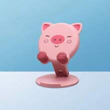 1pc ABS Mother's Day Gift Creative Cute Animal Phone Stand Cartoon Desktop Stand Live Streaming Tablet Slouchy Stand Portable Folding Lift Stand Multi Functional Phone Stand Adjustable Tablet Stand Slouchy Artifact Suitable For Travel Recording, Life, Mobile Live Streaming, TV Watching, Online Classes, Etc
