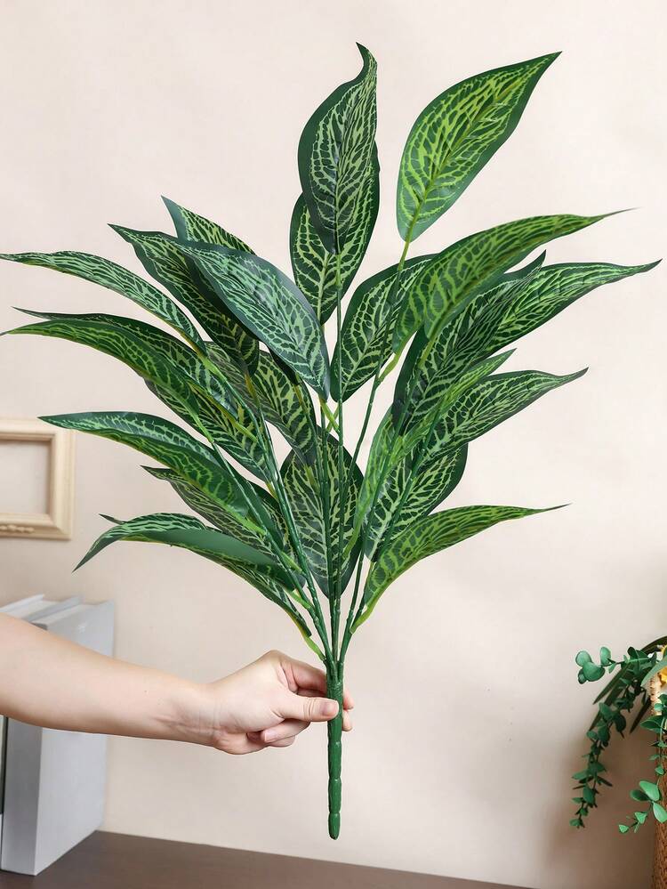 1PC 27.5-Inch (H) Simulated Green Plant Branches For Home Living Room, Bathroom, Balcony, Party Table Decoration, Garden And Courtyard Green Plant Decoration - Green - View 11