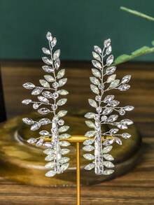 2 Ultra-Ethereal Silver Crystal Hair Clips Princess Mori Style Floral Hair Accessories - Silver - View 3