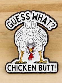 1PC Chicken Enamel Pin Funny Quote Brooch Pines Lapel Pins Badge On Backpack Clothing Accessories Animal Jewelry Friends Gifts - Multicolor - View 4