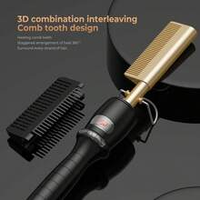 UKLISS Electric Hot Comb With Digital Display Hot Comb Hair Curler Professional High Heat Ceramic Hair Press Comb, Multifunctional Copper Hair Straightener For Thick Hair,Gifts For Men Women Gift Ideas Unique Gifts Top Cool Gifts Gifts For Her Gift Sets - US A Type Plug(110-127V) - View 9
