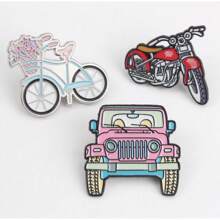 Ensemble mignon d'épinglettes en émail sur le thème des transports, collection adorable de broches inspirées des véhicules, trio amusant d'insignes de vélo et de moto pour l'école