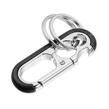 Car Fob Key Chain Keychain With Double Hoop For Men And Women Metal Plastic 2.66"X1.03"X0.31", 1Pc - 黑色 - 查看 1