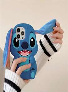 Disney The Lovely 3D Animated Stitch Phone Case, Specially CompatibleWith 16 Pro Max, 15 And 14 Pro Max, Uses Soft Silicone Material And Cute Ear Bands To Provide Protection., School Supplies, Back To School