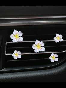 5pcs Cherry Blossom Car Air Vent Clips, Car Accessories Floral Air Vent Decorations - Multicolor - View 6