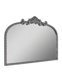 Espejo de repisa negro de 24" x 34" con arco de filigrana, diseño clásico, elegante, para decoración del hogar tradicional y contemporánea en sala de estar, dormitorio y entrada - Multicolor - Ver 5