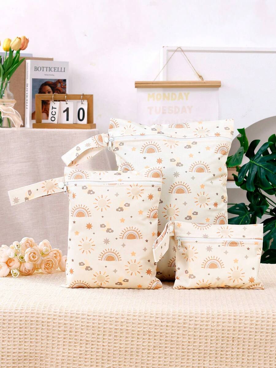 3pcs Reusable Waterproof Wet Dry Bag, Suitable For Travel, Beach, Pool, Baby Items, Yoga, Gym, Can Hold Swimwear Or Wet Clothes