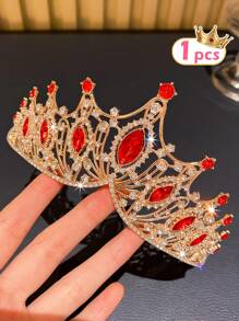 1pc Princess Crown Headpiece, Suitable For Party, Festival, Pageant Wear, Cute For Women