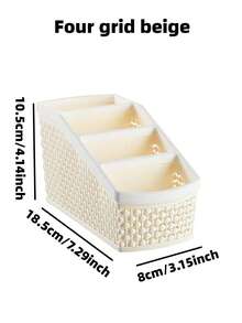 1个仿藤桌面化妆品收纳篮，家用玩具及杂物收纳篮，塑料厨房收纳篮，零食收纳篮，适用于厨房、浴室、客厅、办公室，女士礼物，圣诞礼物，女士送礼佳品 - 彩色 - 查看 8