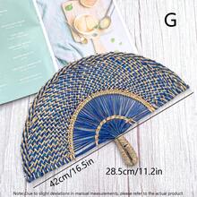 1 件手工编织海藻扇，非洲风格手持扇，壁挂装饰扇，便携式夏季扇，适合日常使用和摄影 - 彩色 - 查看 16