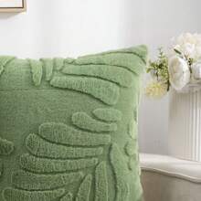 1pc Fuzzy Embossed Pillow Cover, Simple Square Throw Pillow Case Suitable For Living Room/Bedroom, All Seasons